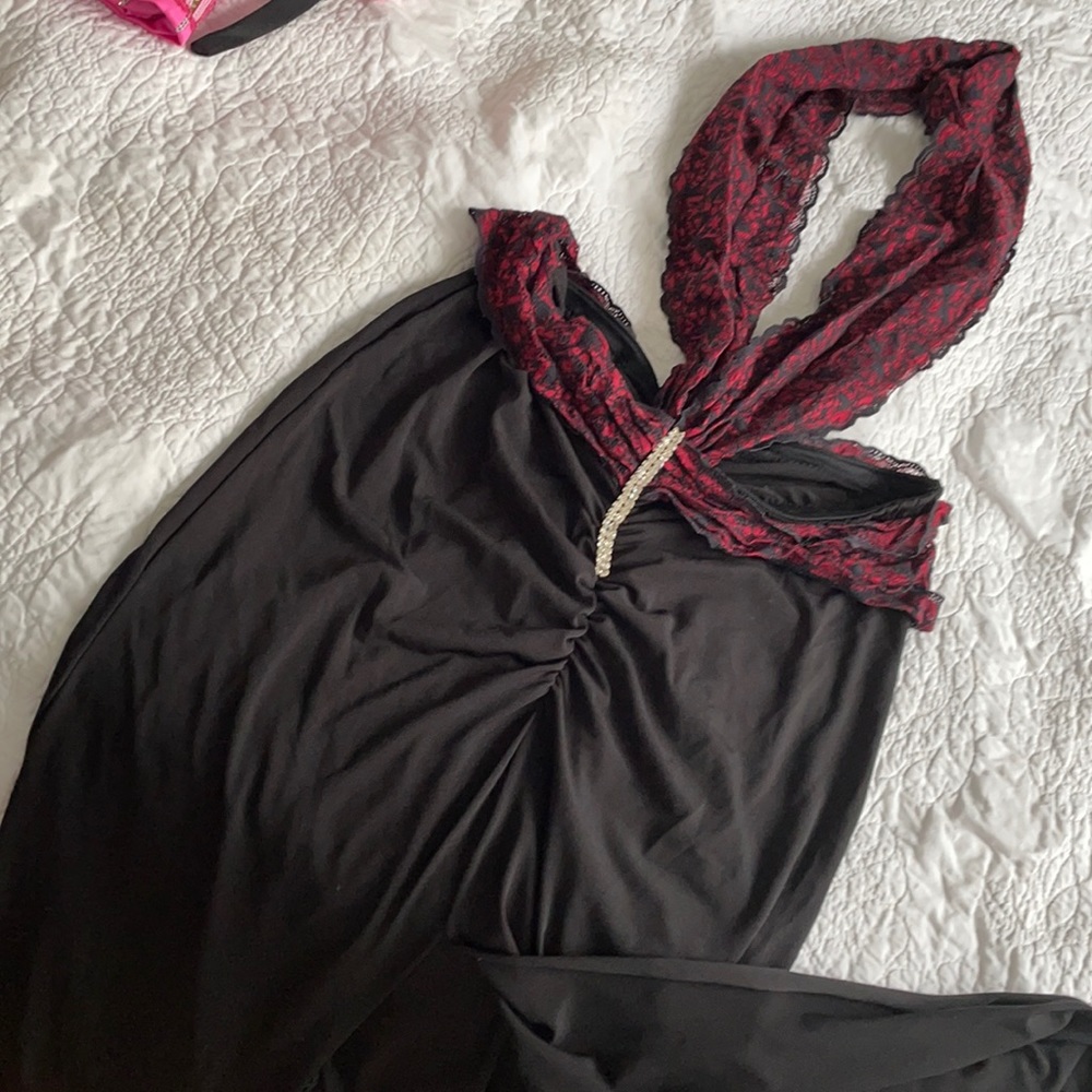 Gown dress small black and red